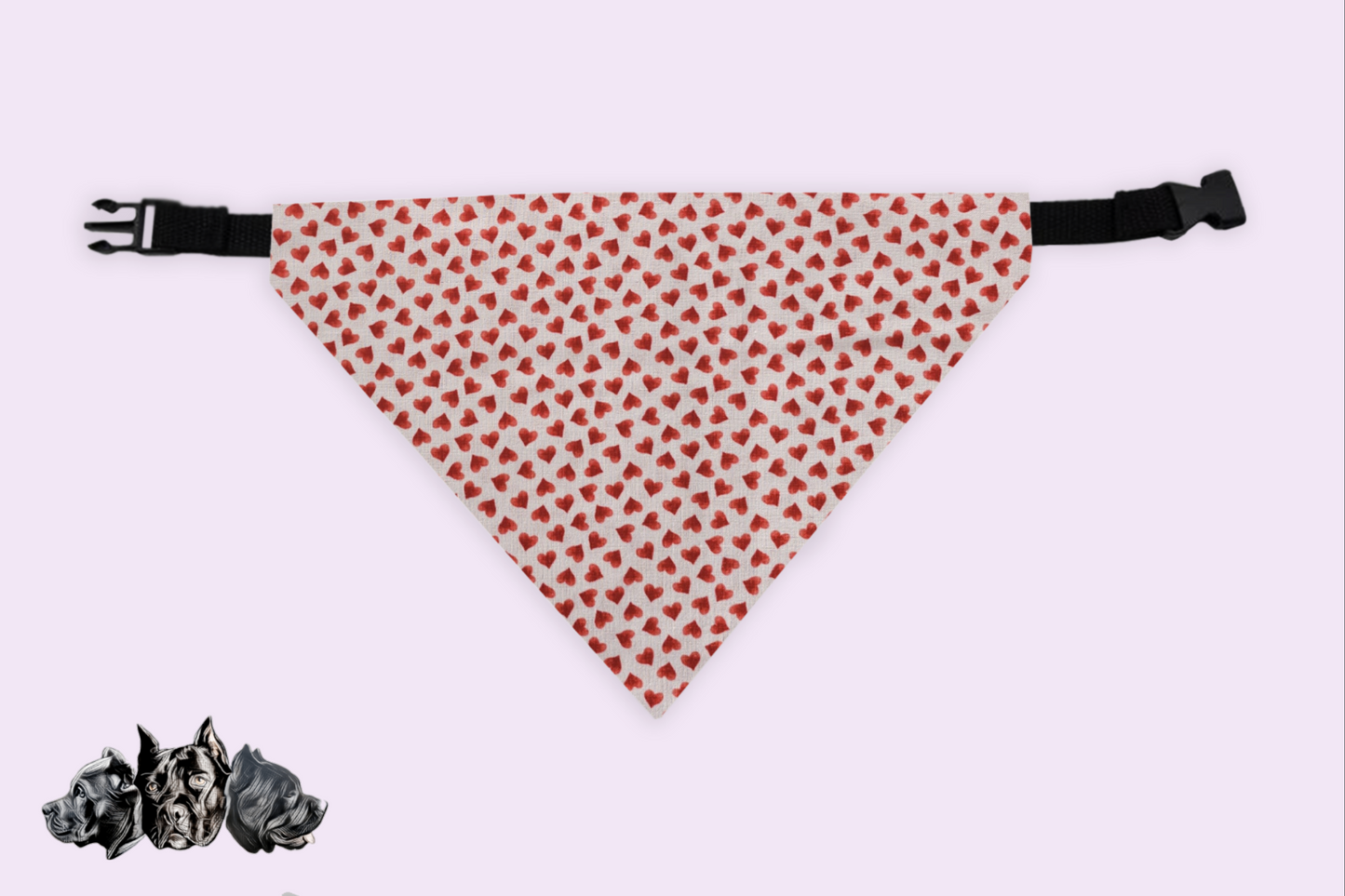 Hearts Doggy Slip On Bandana