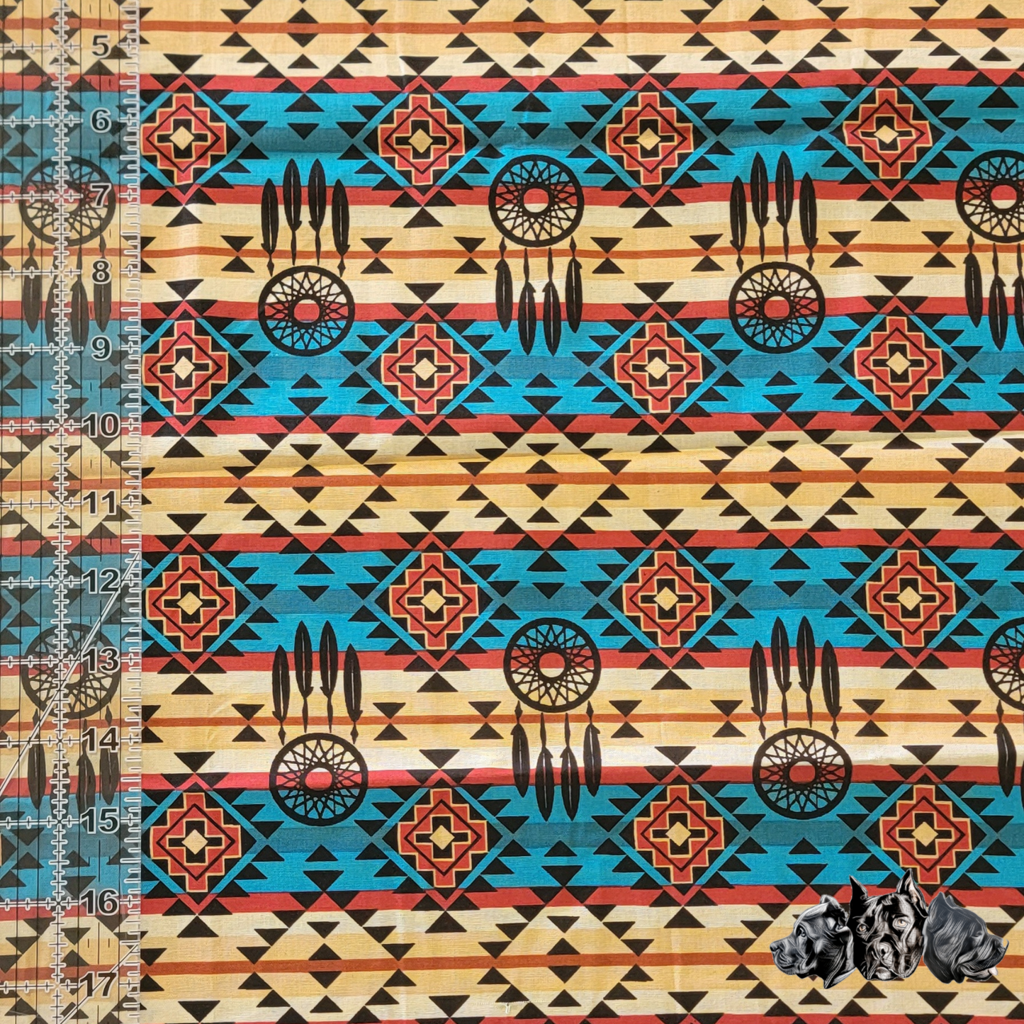 Blue Tribal Doggy Slip On Bandana