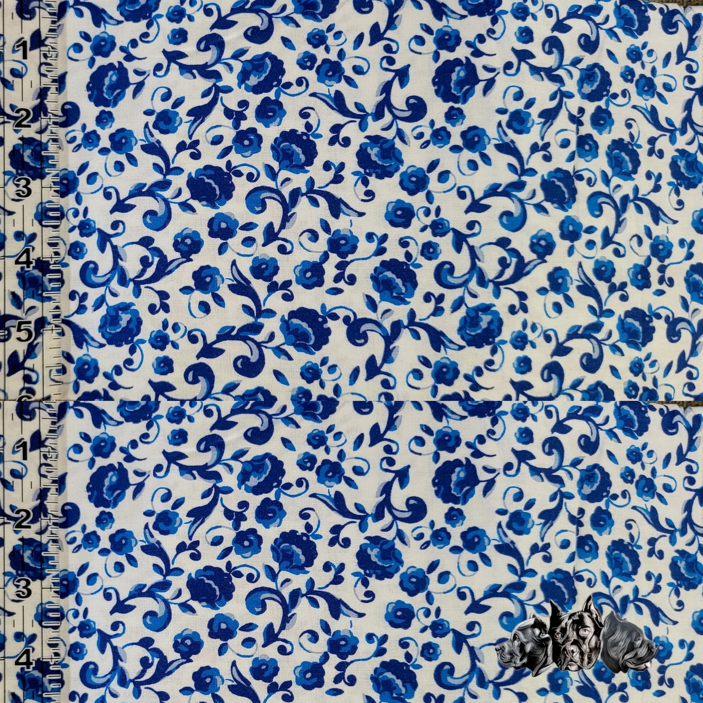 Blue China Flowers Doggy Slip On Bandana