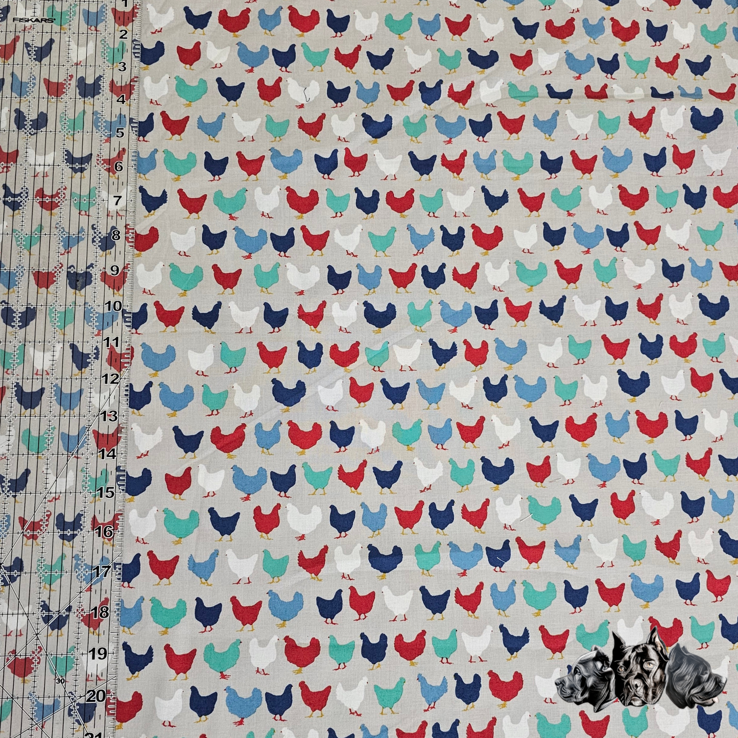 Colorful Chickens Doggy Slip On Bandana