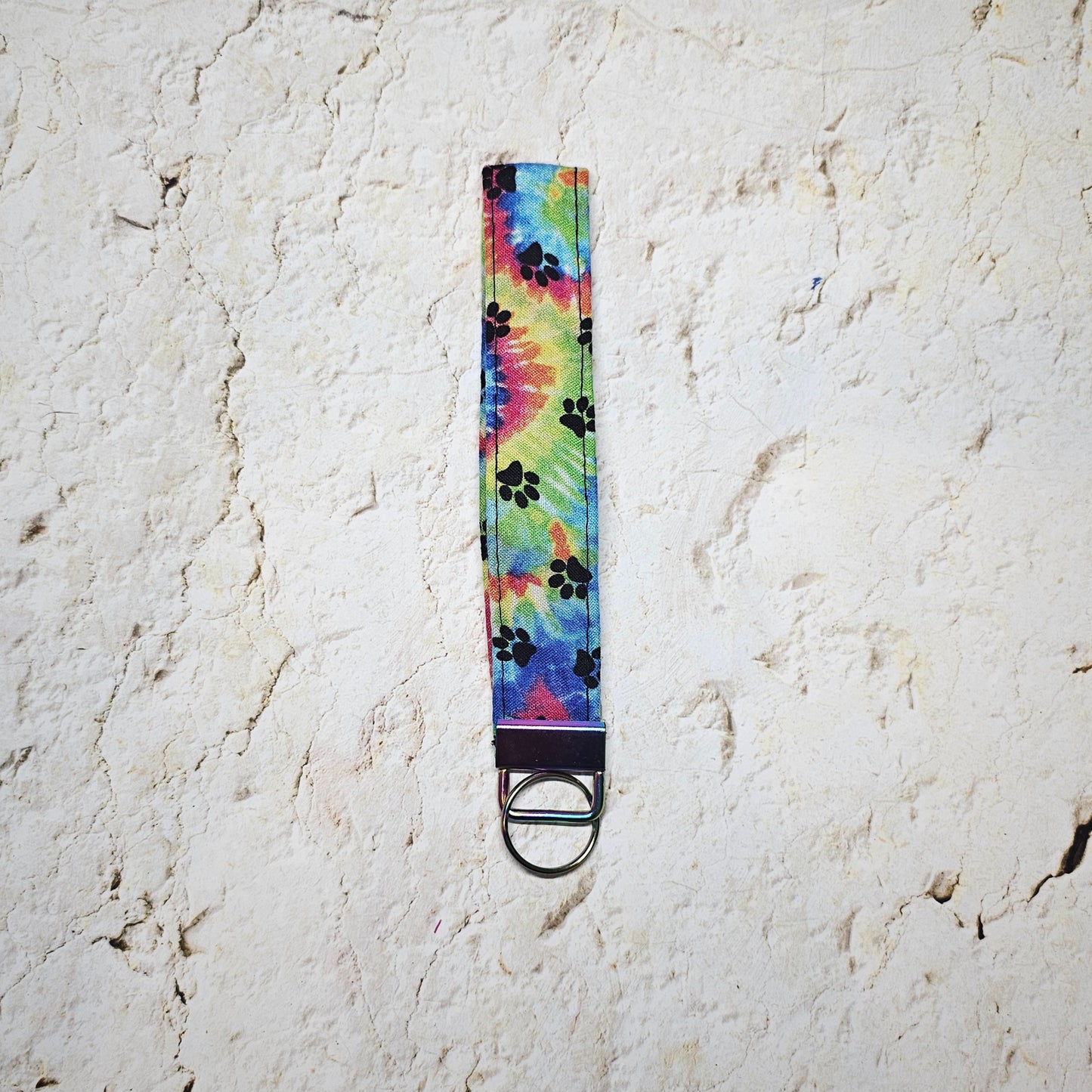 Pre Made Tie Dye Paws Keyfob