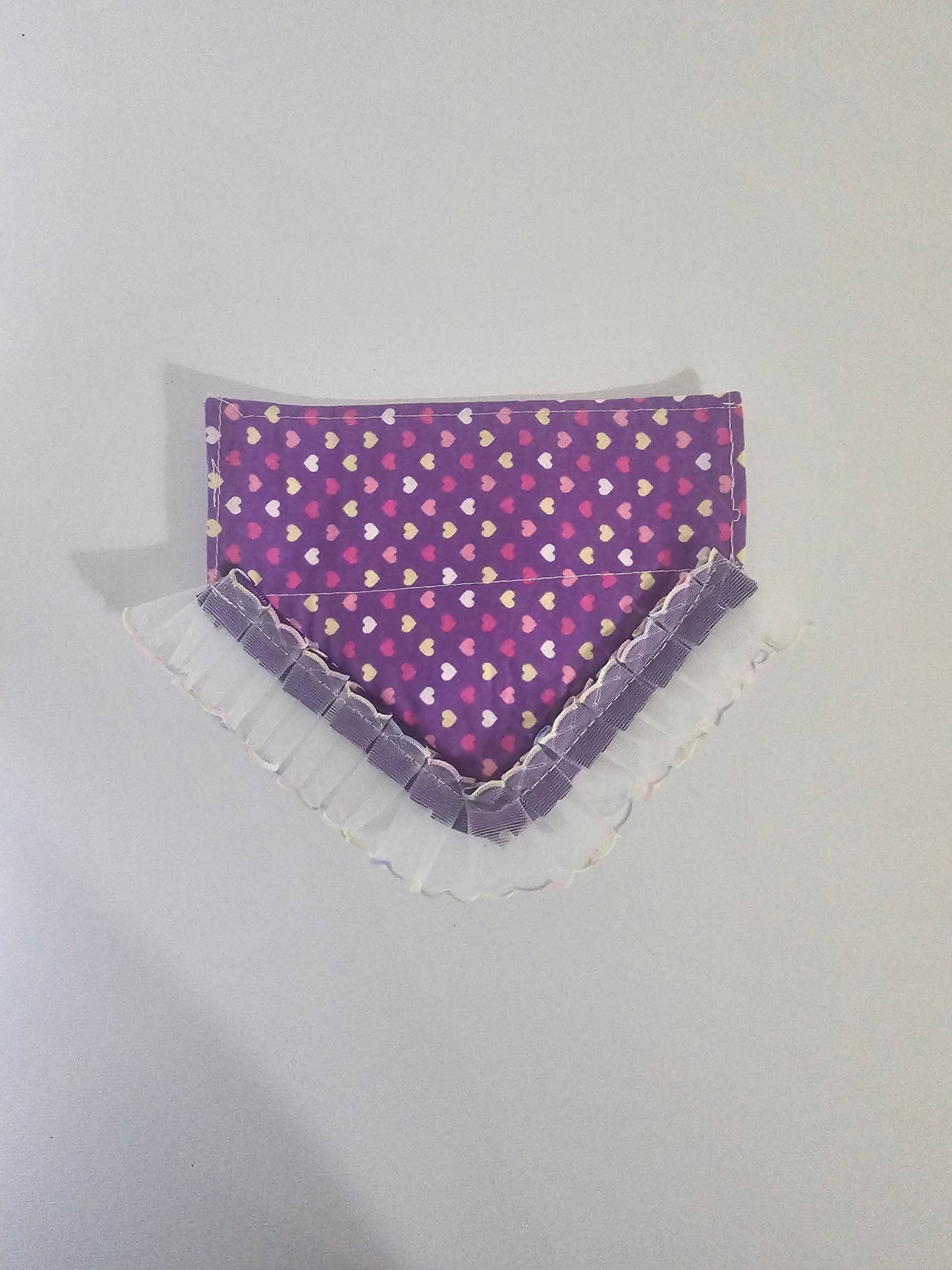 Pre Made Purple Hearts with borders Slip On Bandana