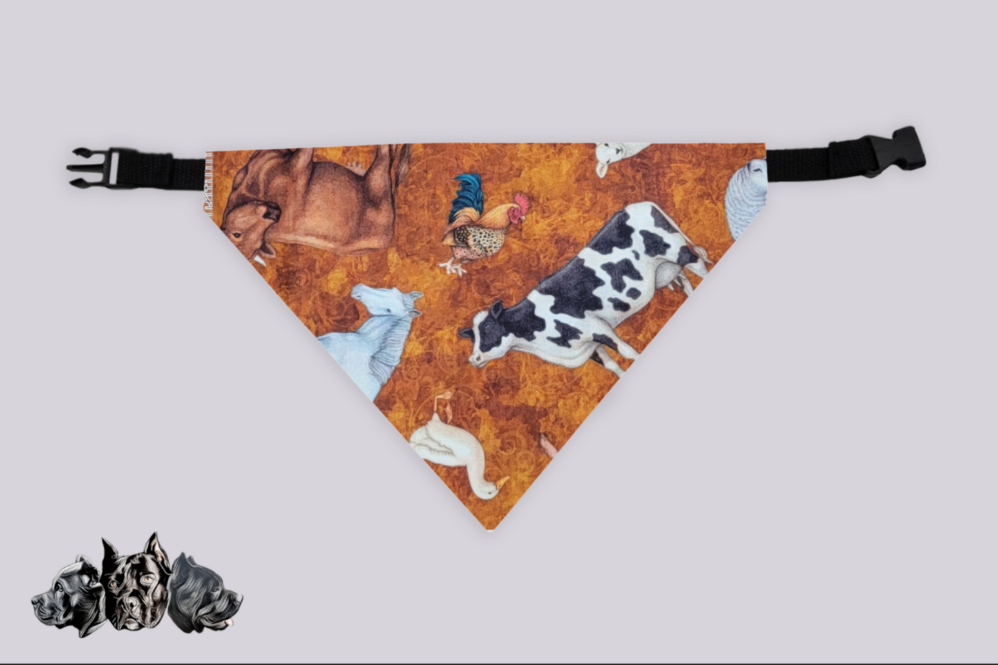 Farm Animals Doggy Slip On Bandana