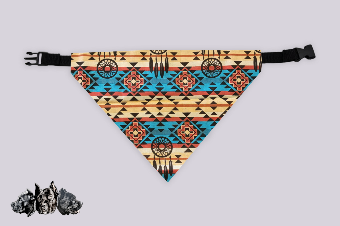 Blue Tribal Doggy Slip On Bandana
