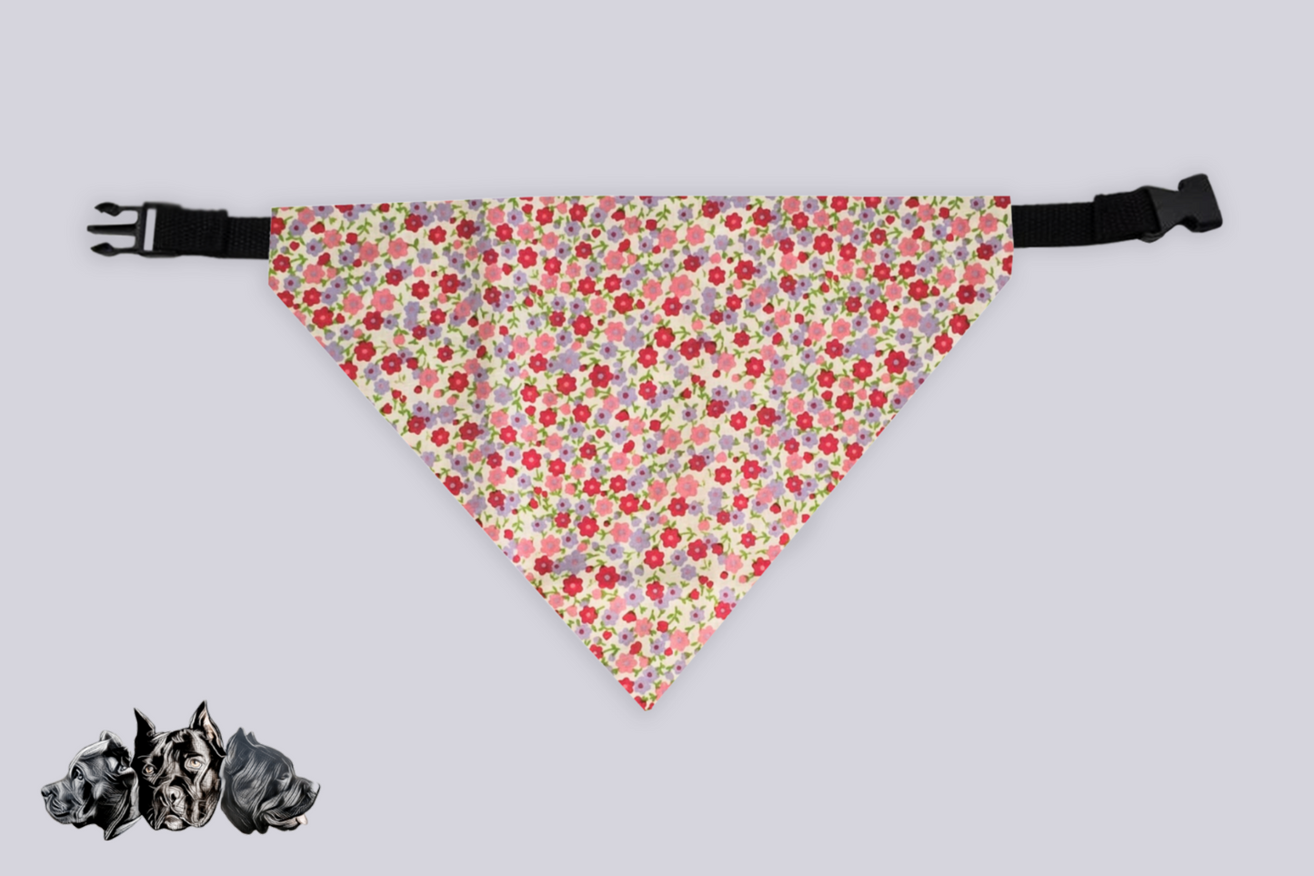 Pink Mini Flowers Doggy Slip On Bandana