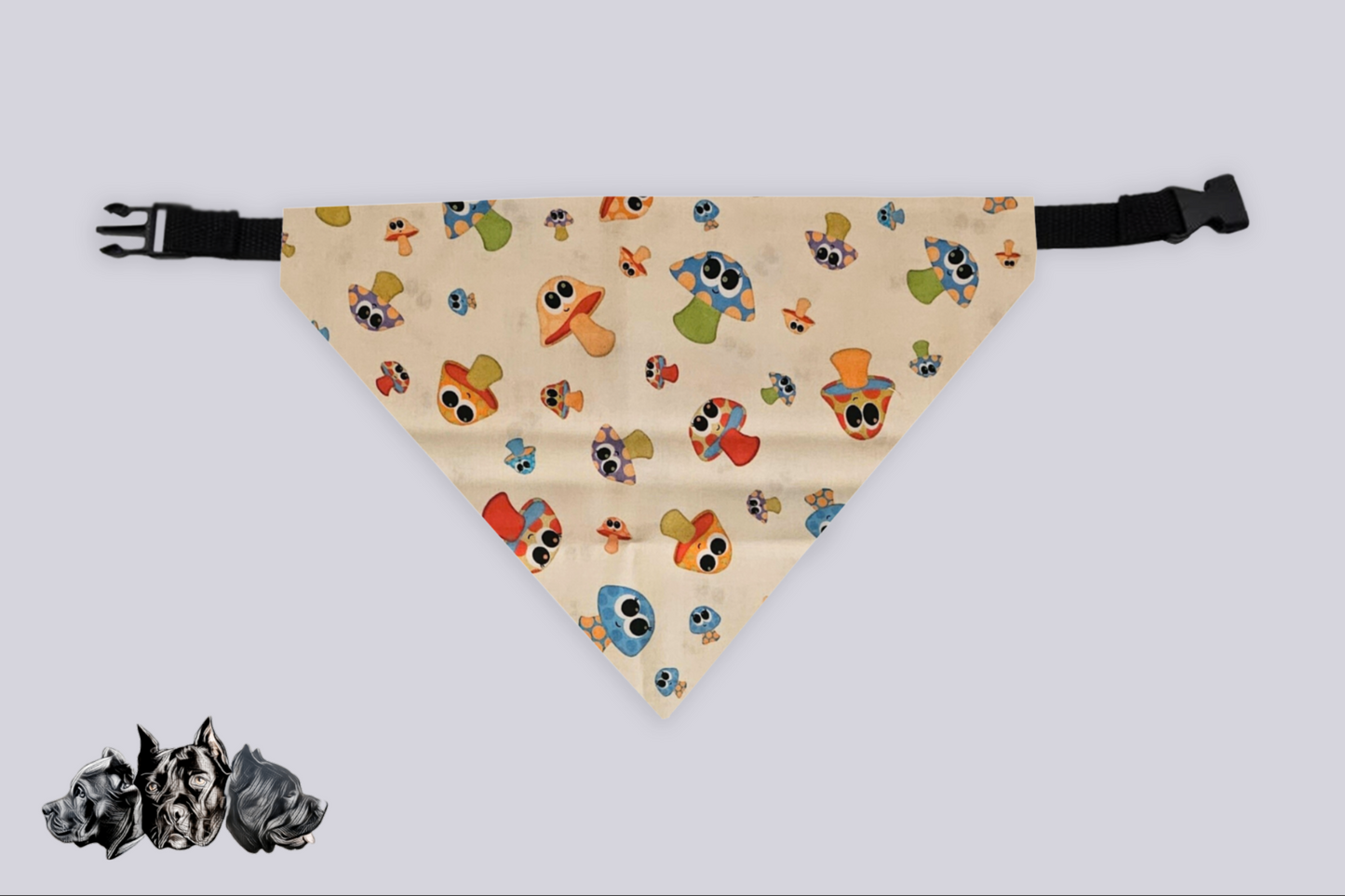 Cream Mushrooms Doggy Slip On Bandana