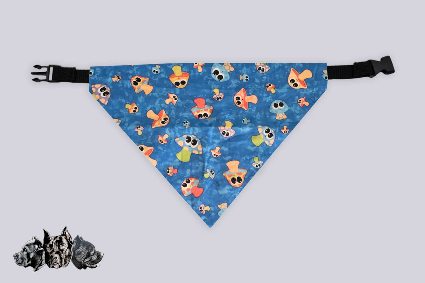 Blue Mushrooms Doggy Slip On Bandana