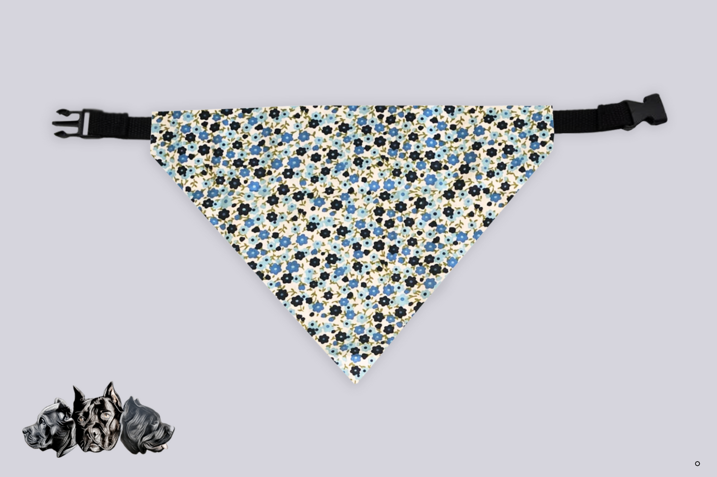 Blue Mini Flowers Doggy Slip On Bandana