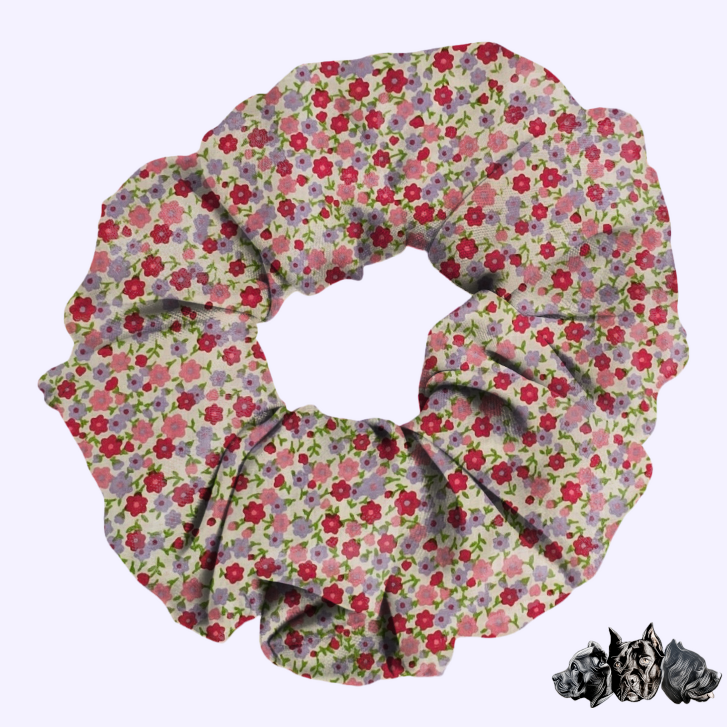 Pink Mini Flowers Scrunchie