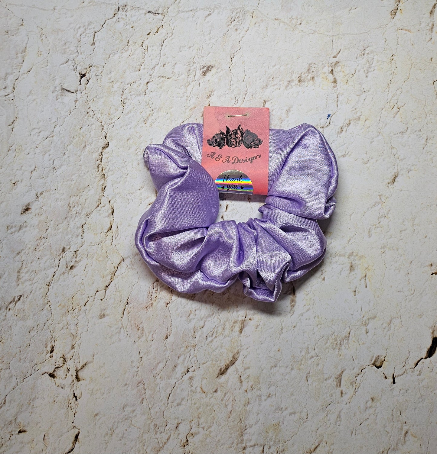 Pre Made Lavender Satin Scrunchie