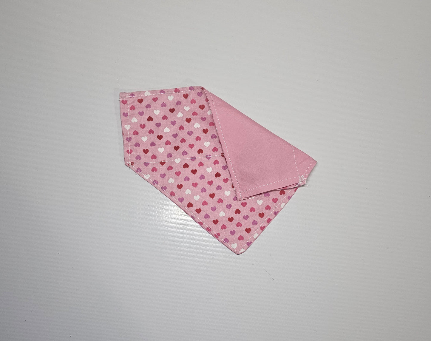 Pre Made Pink Hearts Slip On Bandana