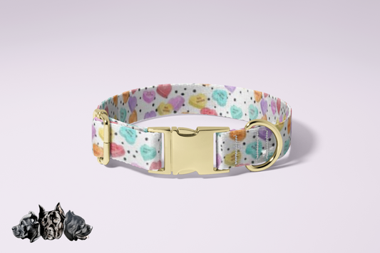 Dotted Conversation Hearts Collar Pre order