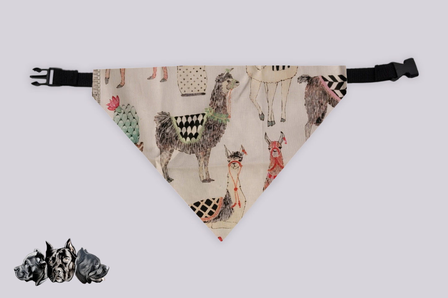 Llamas and cactus Doggy Slip On Bandana