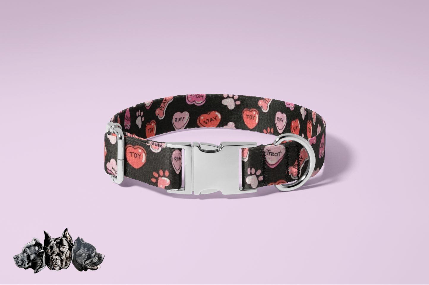 Doggy Conversation Hearts Collar