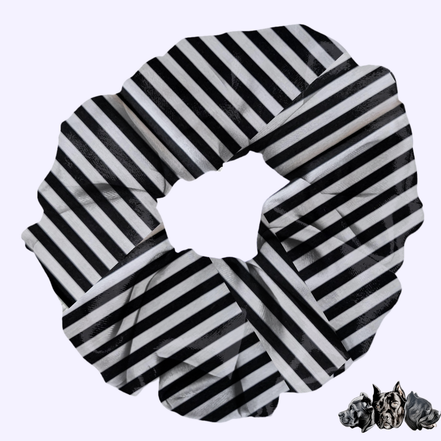 Black and White Stripes Scrunchie