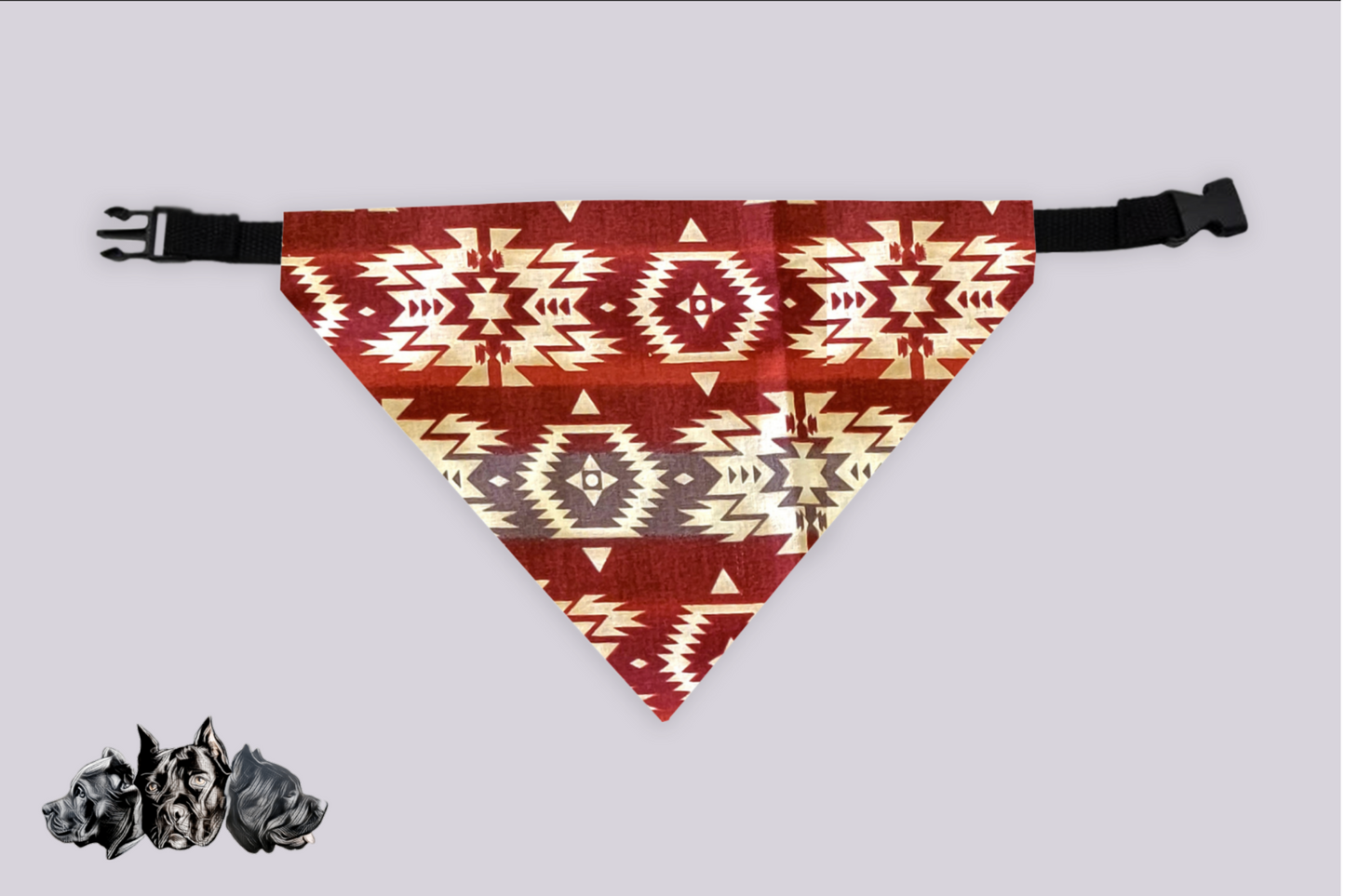 Red Tribal Doggy Slip On Bandana