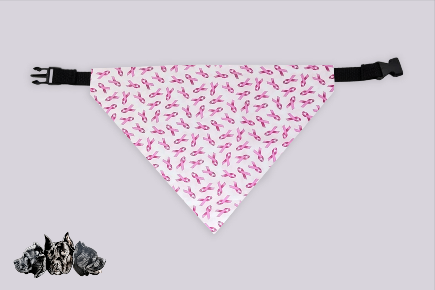 Breast Cancer Ribbon Doggy Slip On Bandana
