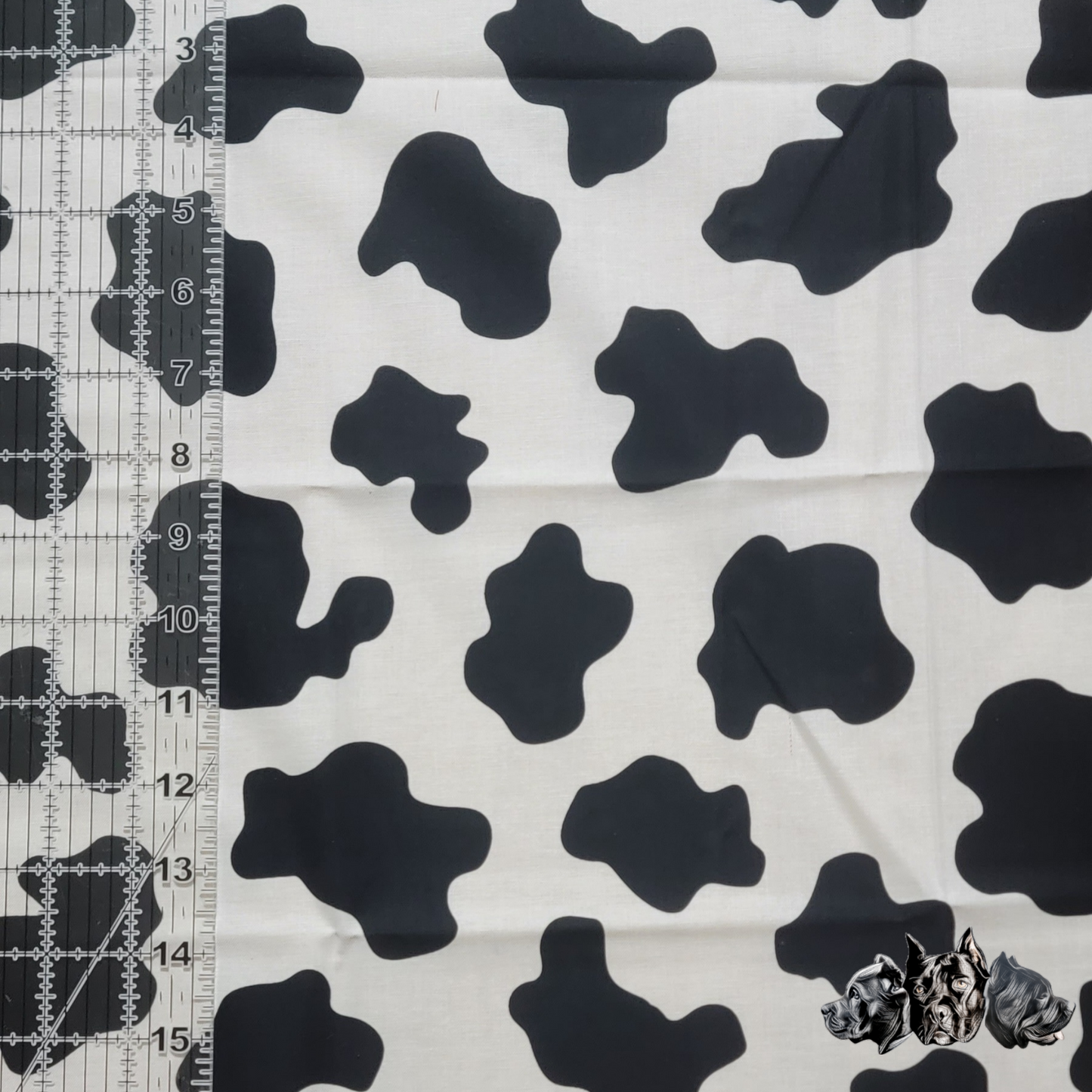 Black Cow Print Doggy Slip On Bandana