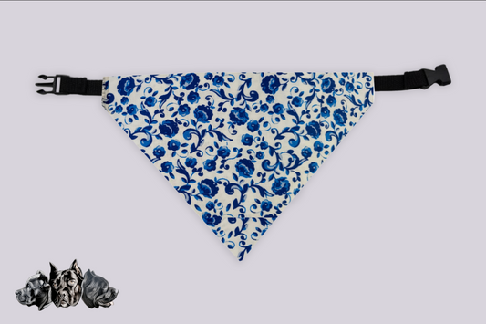 Blue China Flowers Doggy Slip On Bandana