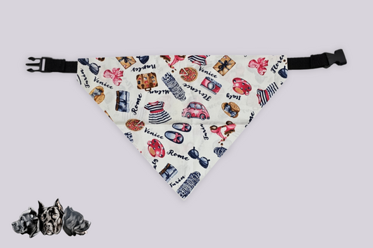 Pink Italian Vacation Doggy Slip On Bandana